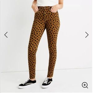 Madewell 10” high-rise leopard dot skinny jeans